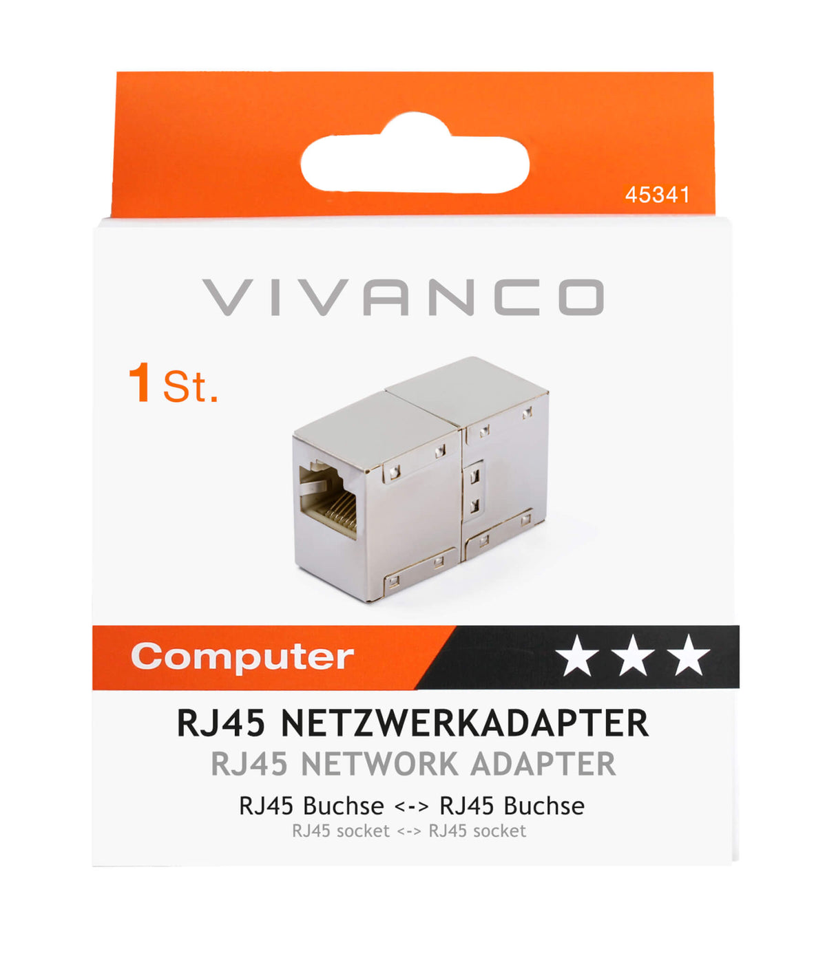 Vivanco Network Adapter RJ45 Socket to RJ45 Socket Coupler 45341