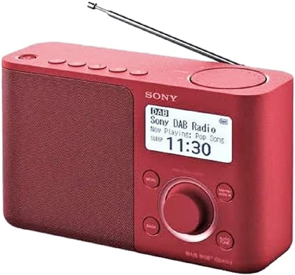 Sony XDRS61R Portable FM/DAB/DAB+ Radio with Presets Red