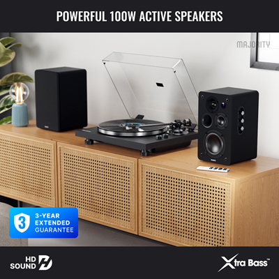 Majority D100X Passive Bookshelf Speakers (Pair) Black