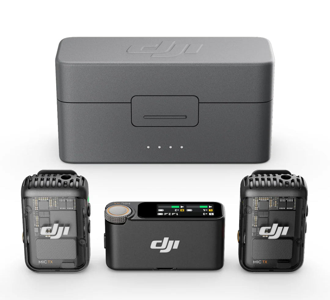 DJI MIC 2 (2 x RX + 1 x TX + Charging Case) Wireless Lapel Microphone Kit