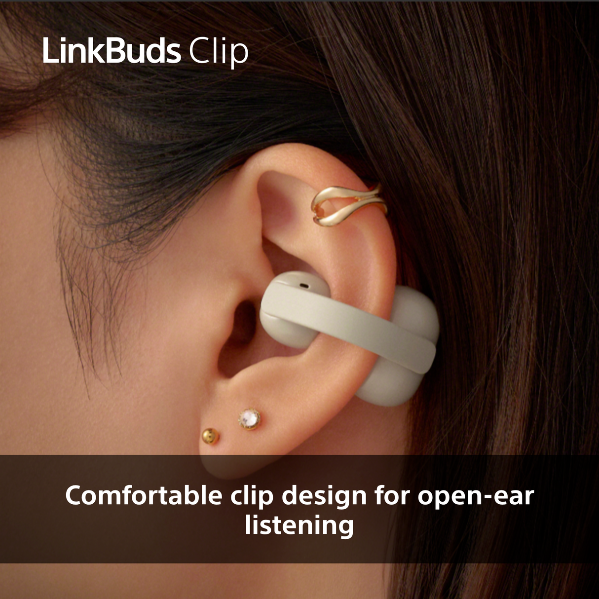 Sony Linkbuds Clip Bluetooth Open Ear Earbuds Headphones WFLC900C Greige Cream