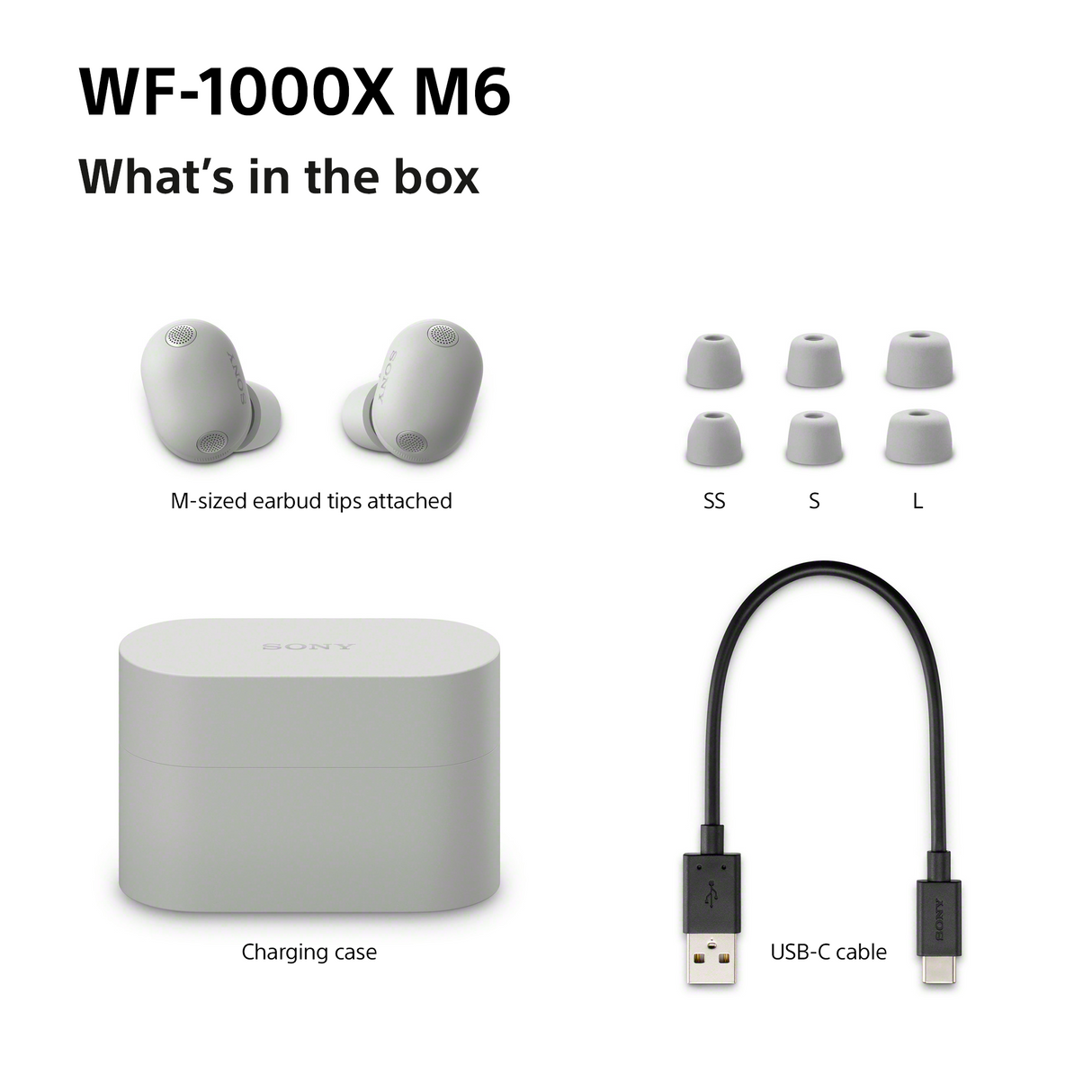 Sony WF-1000XM6s Premium Wireless Noise Cancelling Earbuds Platinum Silver WF1000XM6S