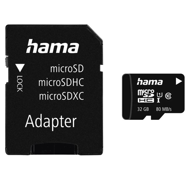 Hama microSDHC 32GB Class 10 UHS-I 80MB/s + Adapter Photo 124151