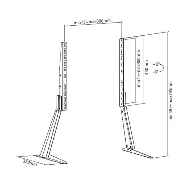 JL PRO3270 Universal TV Table Top Feet Stand for Screen Sizes up to 70"