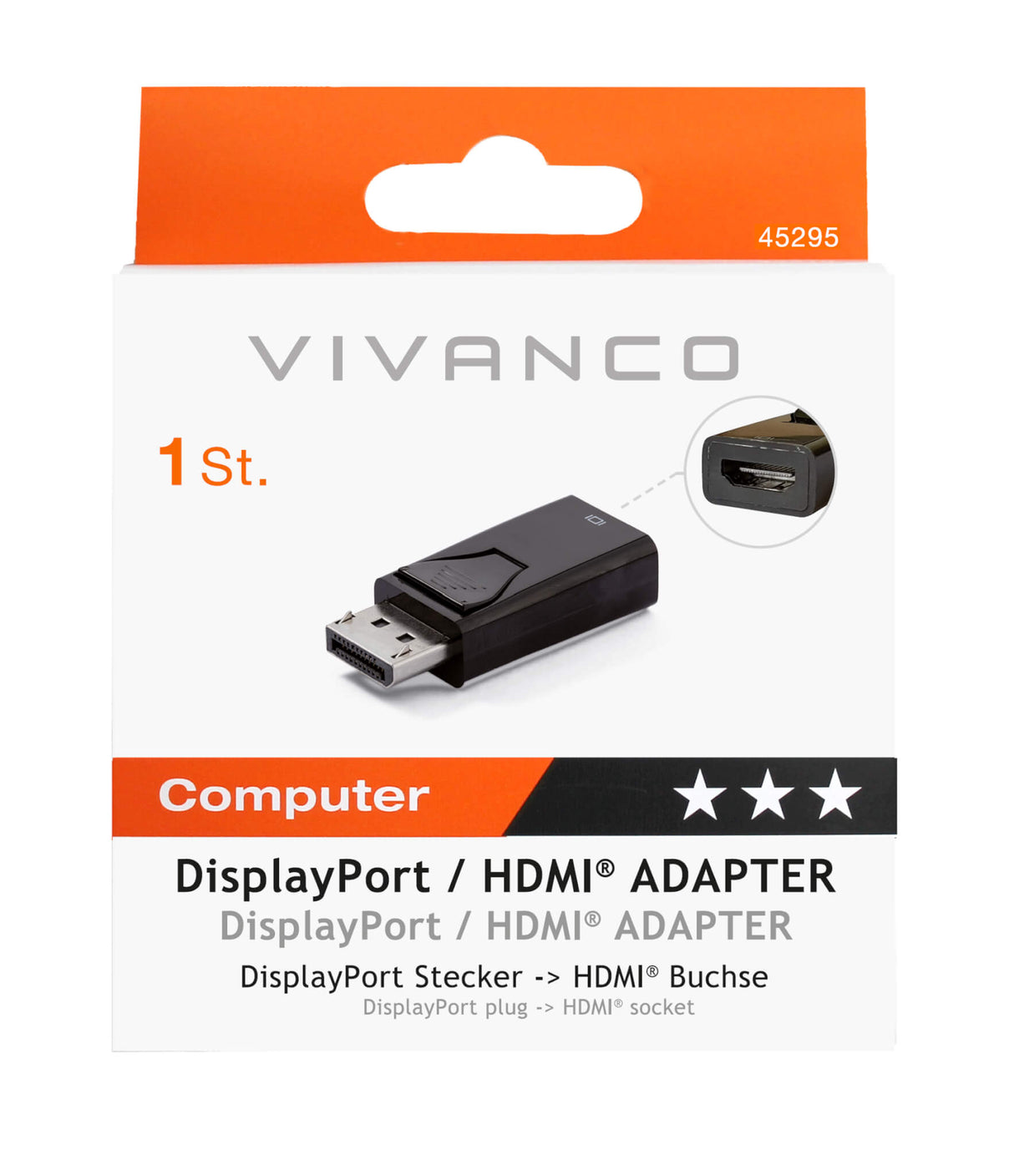 Vivanco DisplayPort to HDMI Adapter 45295 HDMI Display Port