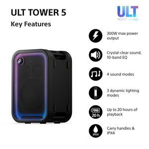 Sony SRS-ULT500 ULT Tower 5 Bluetooth Party Speaker SRSULT500