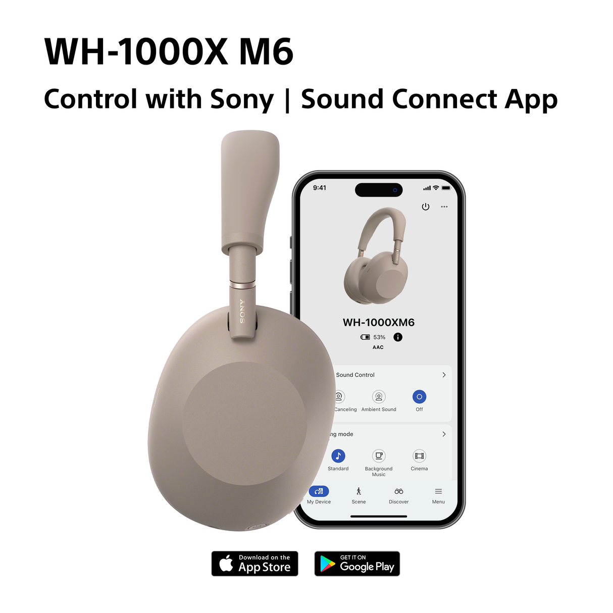 Sony WH-1000XM6T Wireless Noise Cancelling Headphones Sandstone WH1000XM6T