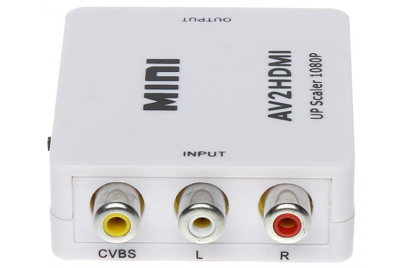 AV 3 x RCA Phono Composite Video to HDMI Adapter (USB Powered)