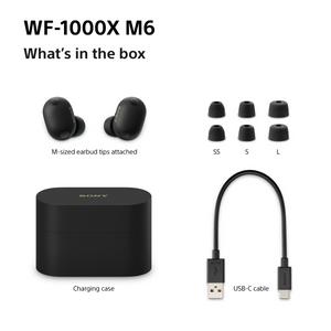 Sony WF-1000XM6B Premium Wireless Noise Cancelling Earbuds Black WF1000XM6B