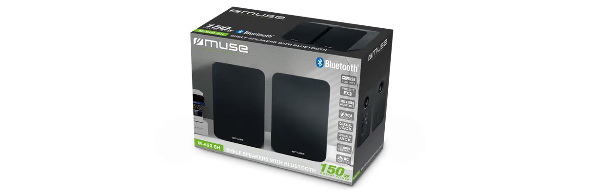 Muse M-620-SH Powered / Bluetooth Bookshelf Speakers (Pair) M620SH