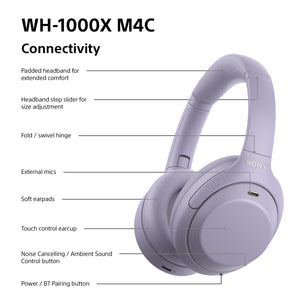 Sony WH-1000XM4CV Wireless Noise Cancelling Headphones Lavender WH1000XM4CV