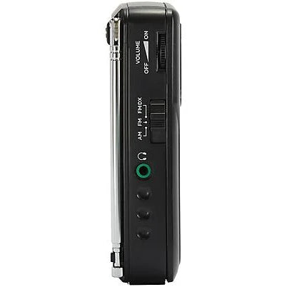 Aiwa RS33 FM/AM Portable Handheld Pocket Radio with Headphones Black RS-33