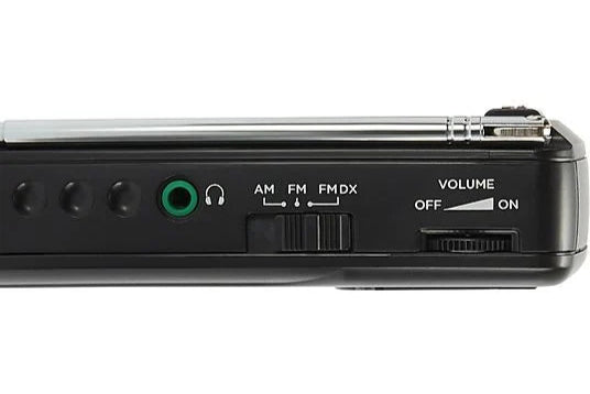 Aiwa RS33 FM/AM Portable Handheld Pocket Radio with Headphones Black RS-33