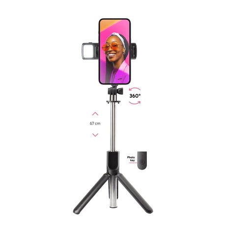 SBS Universal Selfie Stick with Built in LED Light and Tripod TETRIPOLED