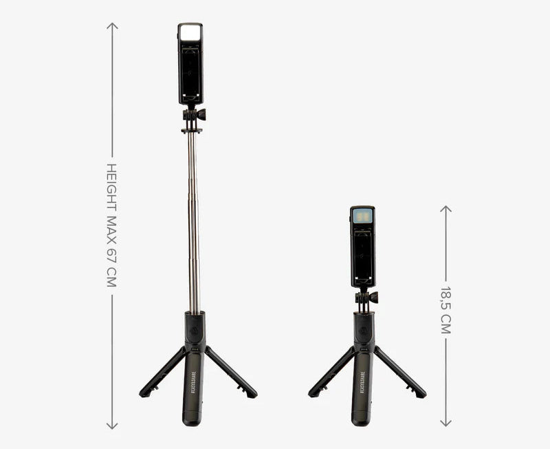 SBS Universal Selfie Stick with Built in LED Light and Tripod TETRIPOLED