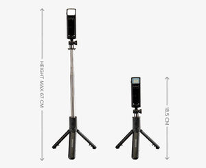 SBS Universal Selfie Stick with Built in LED Light and Tripod TETRIPOLED