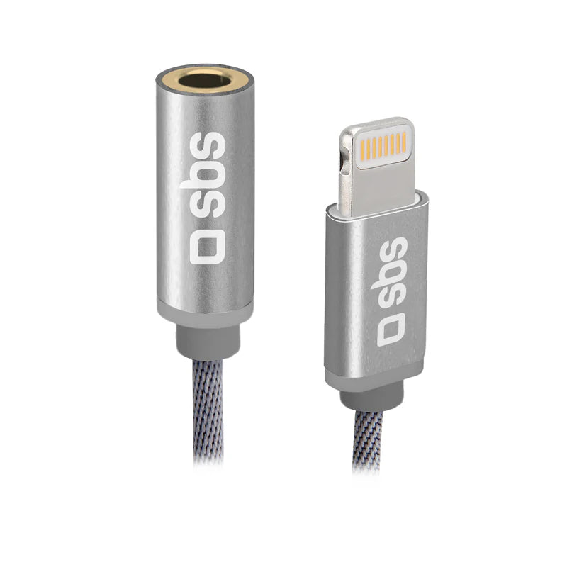 SBS Lightning to 3.5mm Jack Socket 15cm Length TEADAPTJACKMF1W For Apple